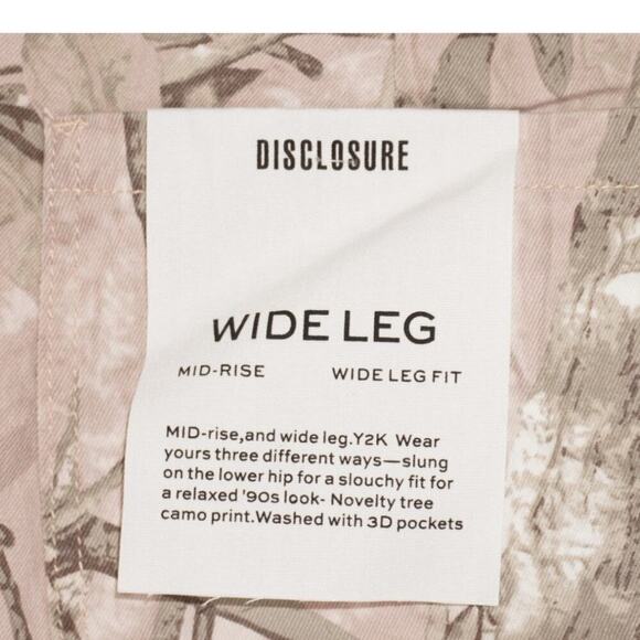 Disclosure x Refrain Camo Wide Leg Pants Women’s 13/31 Y2K Tree Print Cargo - Picture 6 of 6